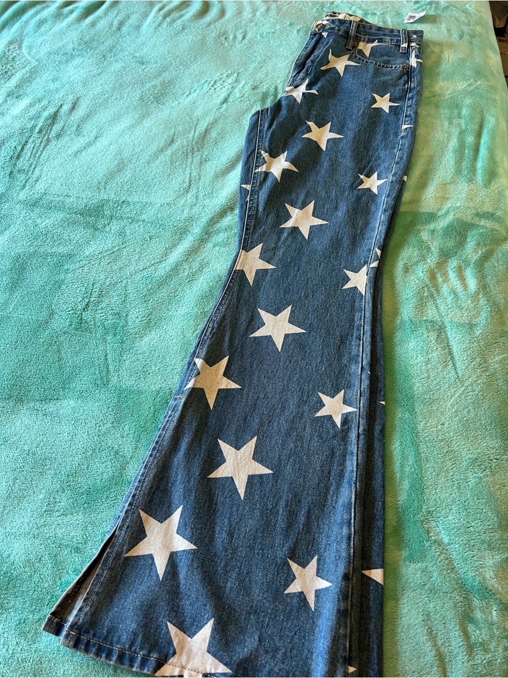 Rock & Roll denim High Rise Flare star jeans size 28 X 34 NWT